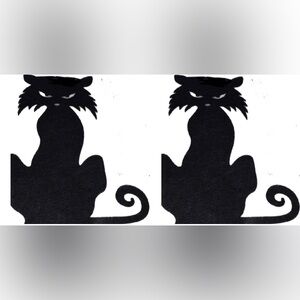 Celebrate It! Black Cat Dimensional Felt Decor~Set of 2~New!